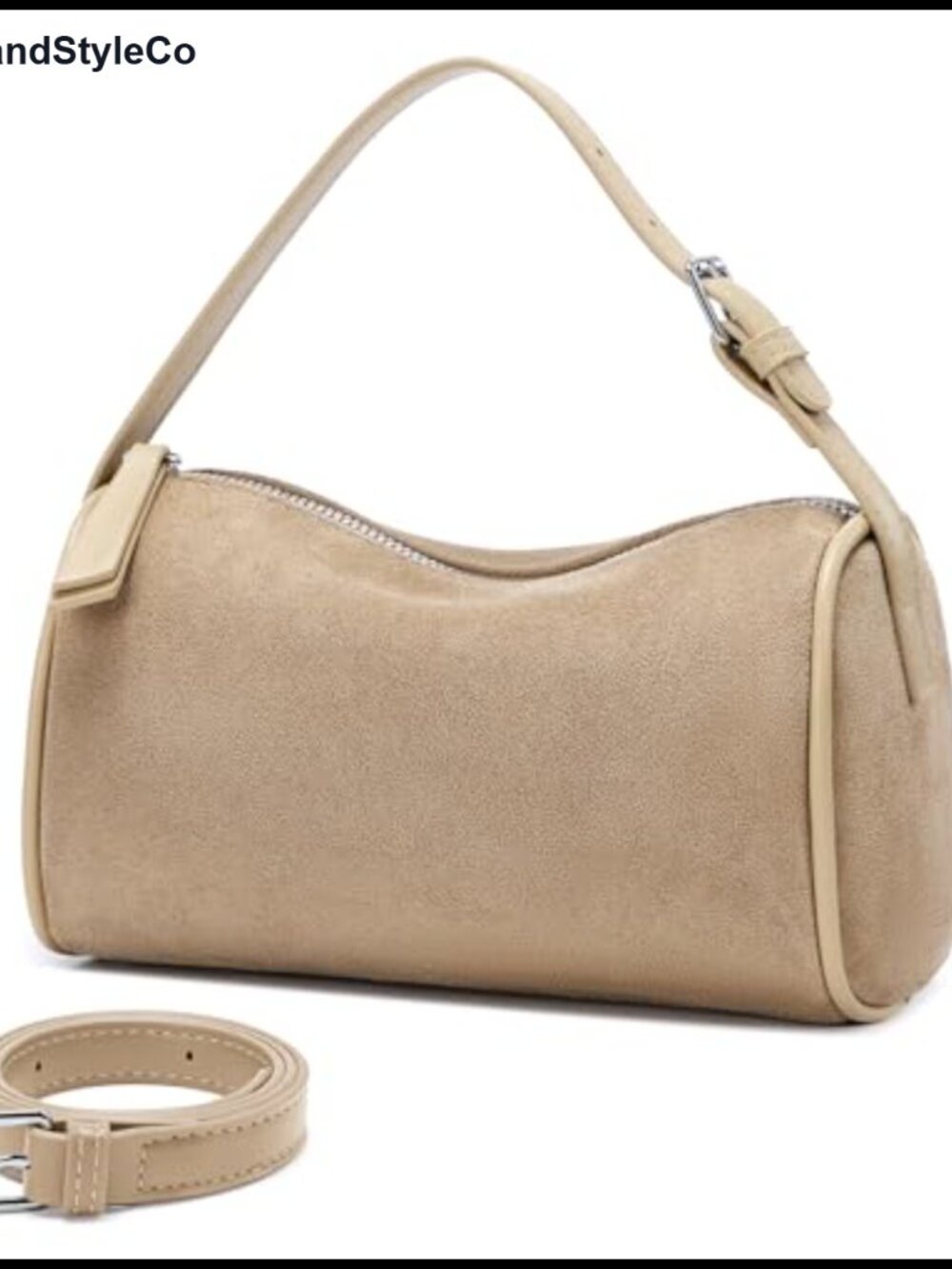 Faux Suede Crossbody Bag Women Shoulder Handbag Fall Barrel Mini Purse